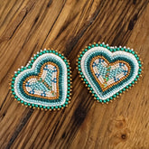 Nora Labillois - Earings Green Gold Hearts